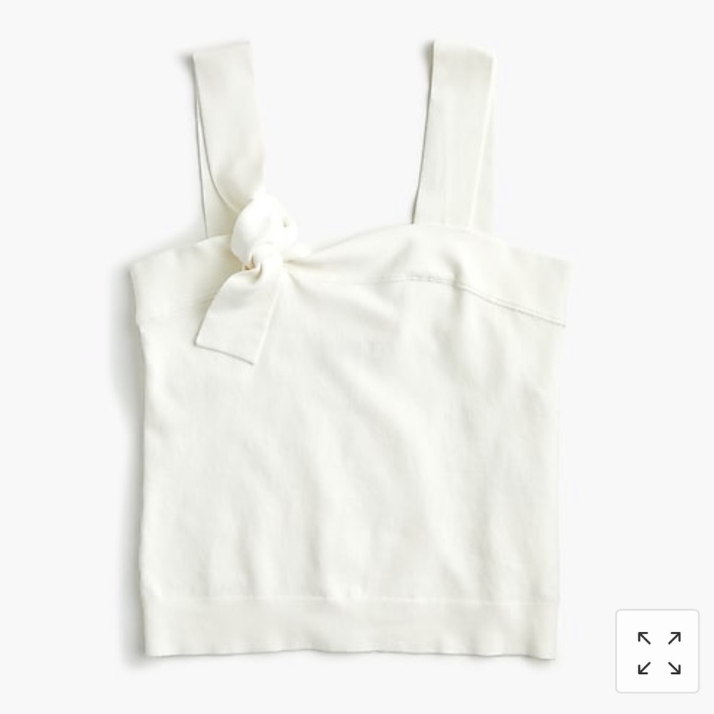 NWT J.Crew Collection Tie Strap Sweater Tank White